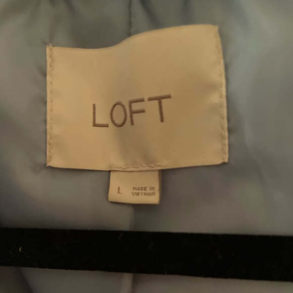 Blue/grey velour down vest from The Loft - Picture 3 of 5